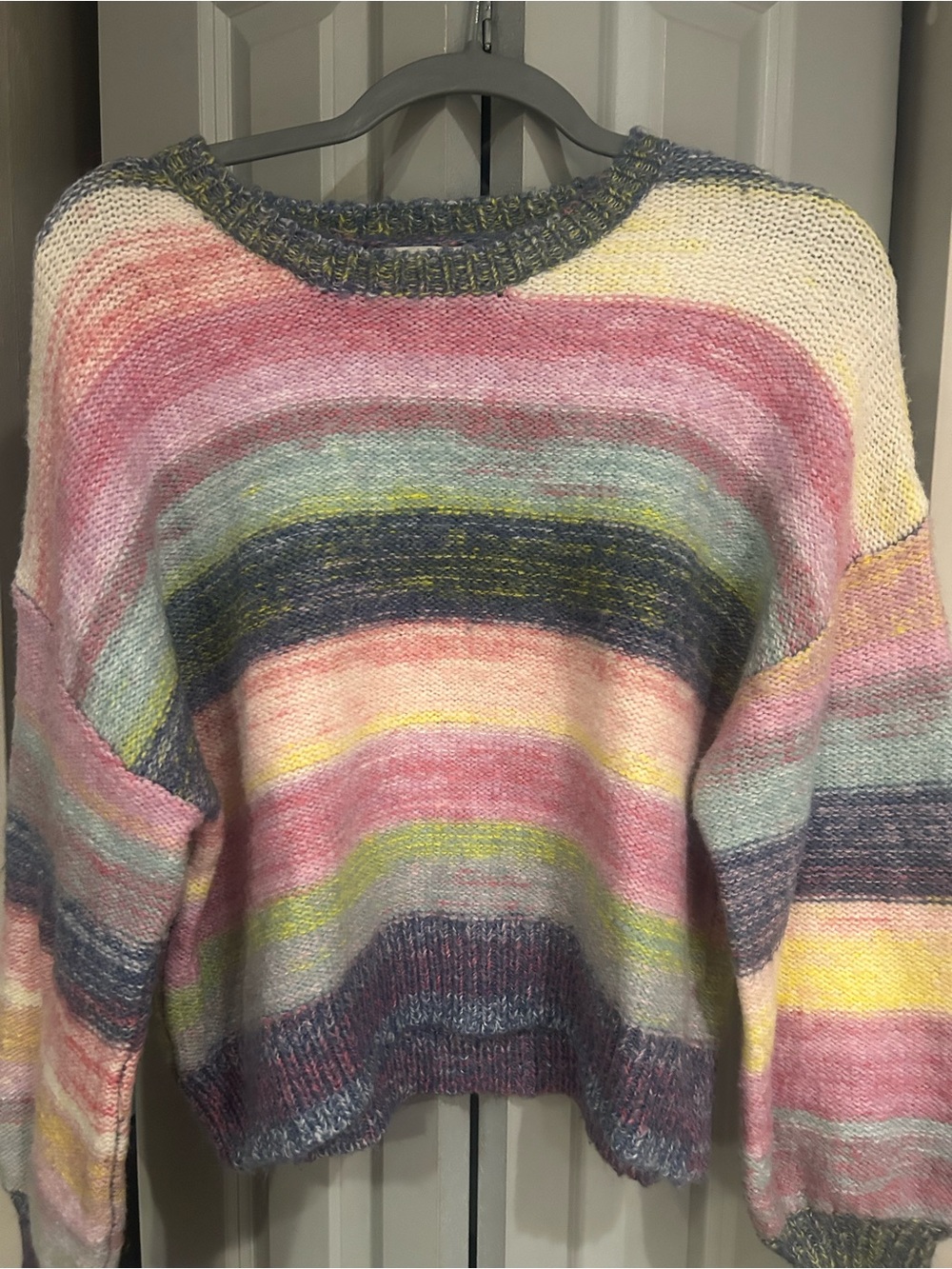 Pinch Striped Pastel Crewneck Sweater - Pink, Yellow, Blue, Green, Cream